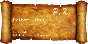 Priher Kitti névjegykártya